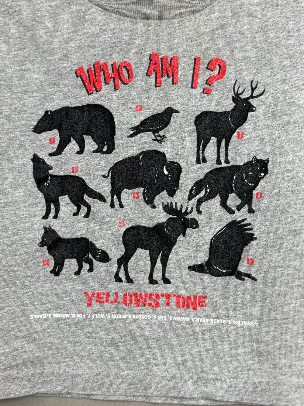 Toddler Yellowstone Who Am I Wildlife Gray Shirt, Size 3